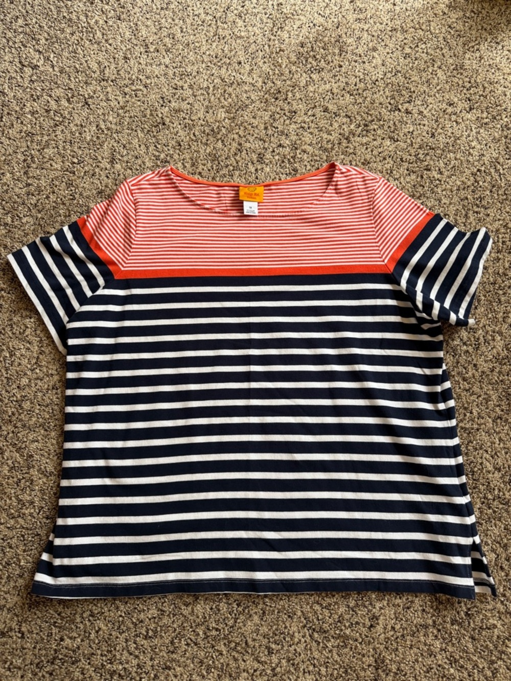 Ruby Rd. Short-Sleeved, Nautical-Style Striped Top - Picture 2 of 6